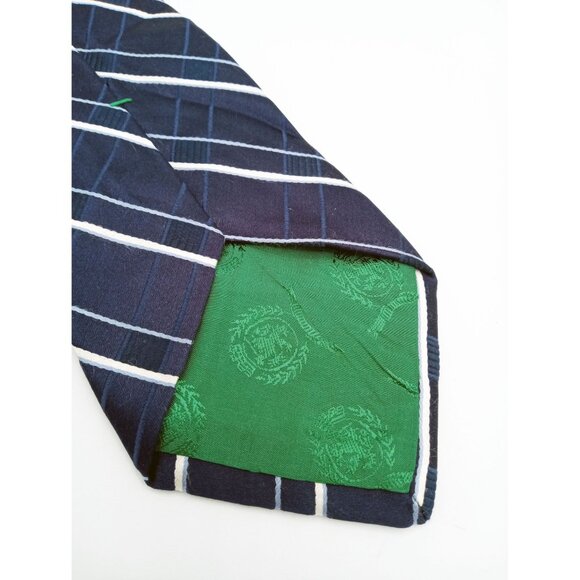 Tommy Hilfiger Mens Vintage Plaid Striped Necktie Navy & White Stripes Classic - Picture 5 of 16